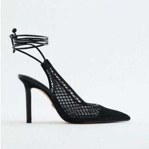 NWT Zara Lace Up Mesh Heels